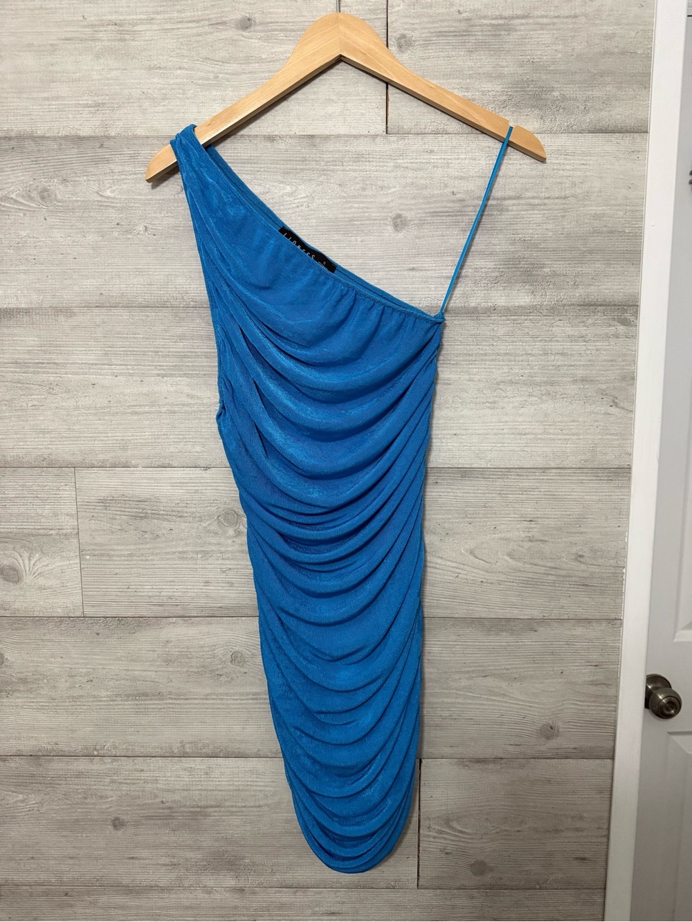 Lioness Blue Bodycon One Shoulder The Goddess Mini Dress Size Small